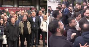 CHP Genel Merkezi önünde ‘tahliye’ gerginliği… Arbede çıktı: Kılıçdaroğlu’na yakın vekiller kapının önünde!